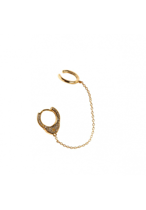 Orecchini earcuff argento 925 manetta cristalli Nali