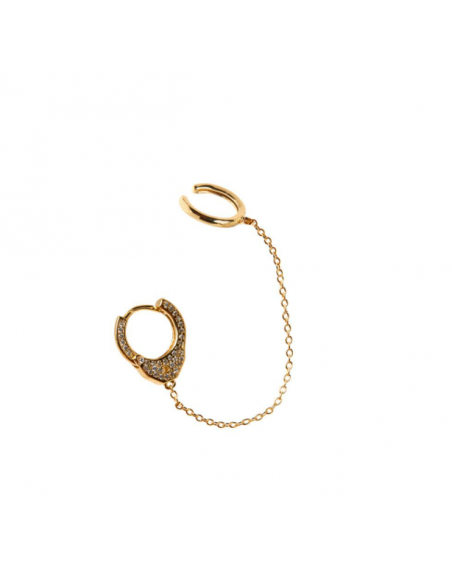 Orecchini earcuff argento 925 manetta cristalli Nali