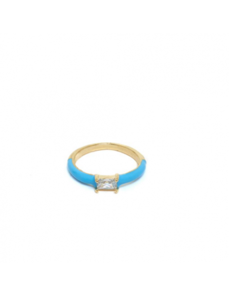 Anello azzurro pietra bianca Nalì MEAN0111