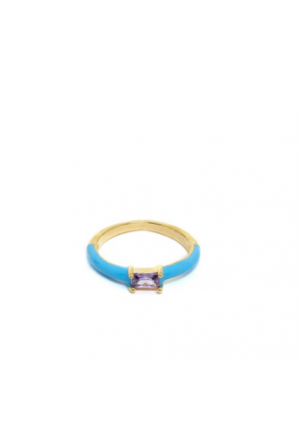 Anello azzurro pietra viola Nalì MEAN0119