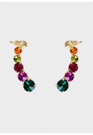 ORECCHINI EARCUFF  ORO PIETRE VERDI MULTI Nalì EMOR1079