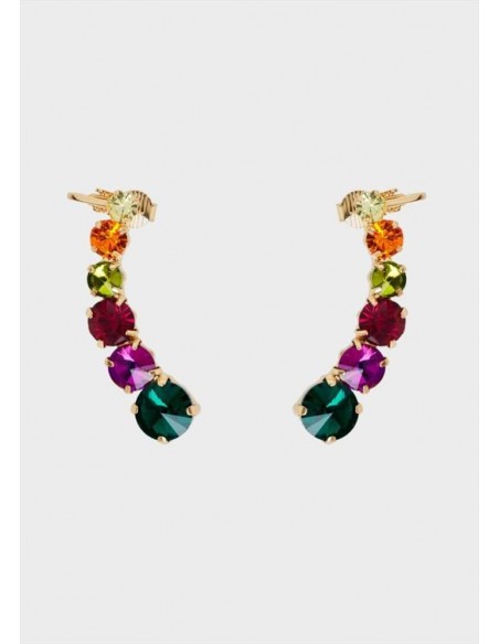 ORECCHINI EARCUFF  ORO PIETRE VERDI MULTI Nalì EMOR1079