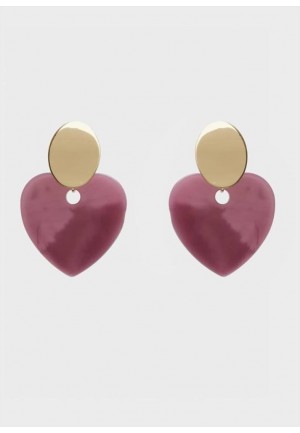 ORECCHINI CUORE  RESINA VIOLA Nalì MIOR0126