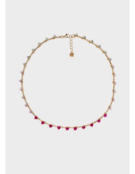 COLLANA CON CRISTALLI A CUORE IN FUCSIA Nalì EMCL0692