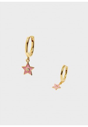 ORECCHINI STELLA ROSA ARG.925 PLAC. ORO 14K Nalì MEOR0504