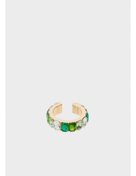 ANELLO  ORO CRISTALLI RETTANGOLARI VERDI Nalì EMAN0246