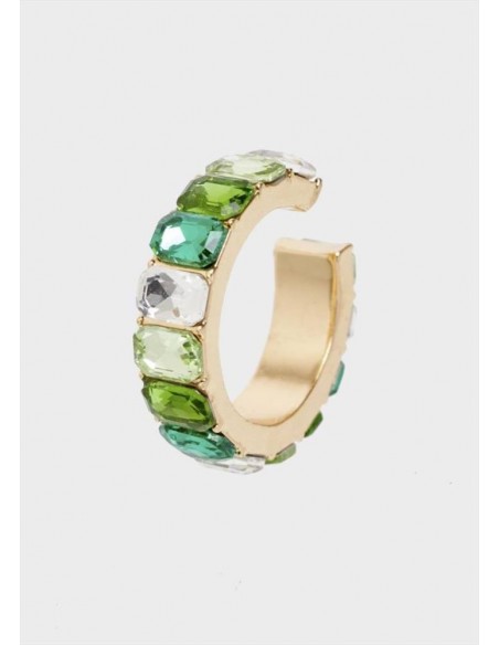 ANELLO ORO CRISTALLI RETTANGOLARI VERDI Nalì EMAN0246