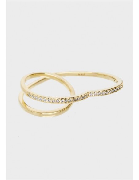 ANELLO DOPPIO DITO CUORE ZIRCONI Nalì MEAN0201