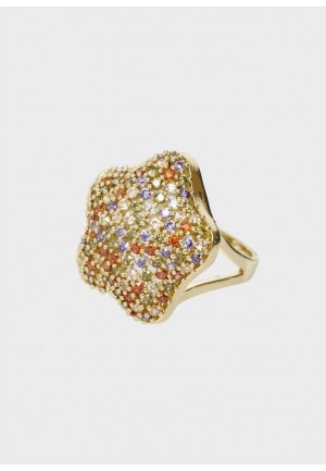 ANELLO CON ZIRCONI MULTICOLOR ORO Nalì MEAN0189