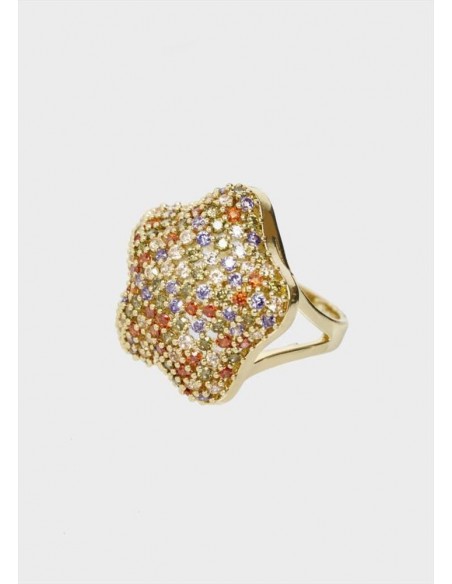 ANELLO CON ZIRCONI MULTICOLOR ORO Nalì MEAN0189