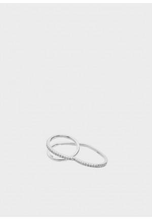ANELLO DOPPIO DITO CUORE CON ZIRCONI ARGENTO Nalì MEAN0206