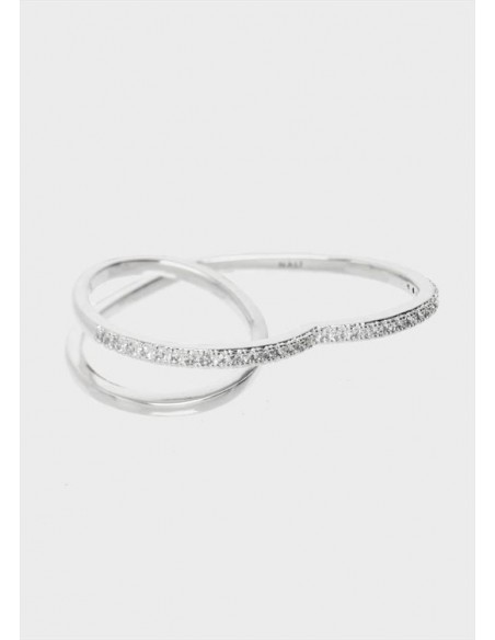 ANELLO DOPPIO DITO CUORE CON ZIRCONI ARGENTO Nalì MEAN0206