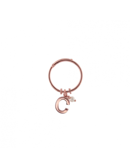 Anello rigido regolabile con perla pendente Rues Des Mille