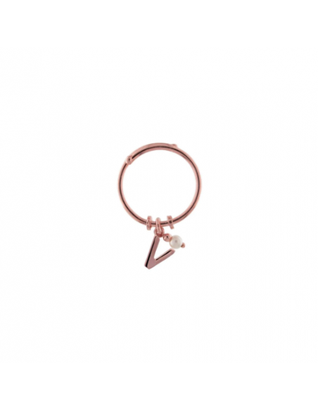 Anello rigido regolabile con perla pendente Rues Des Mille