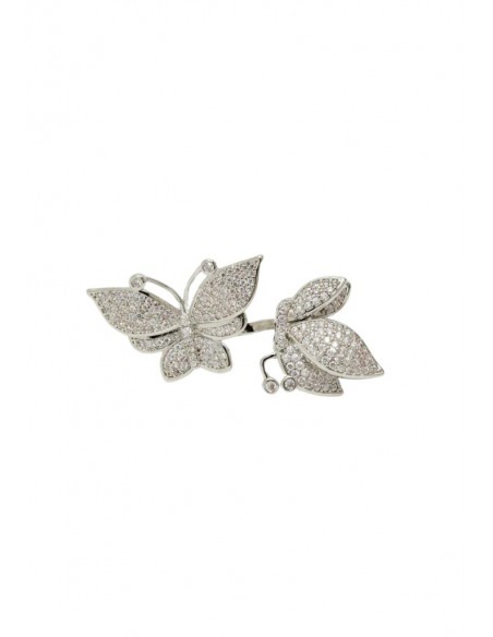 Nalì ANELLO BUTTERFLY CON PIETRE ARGENTO
