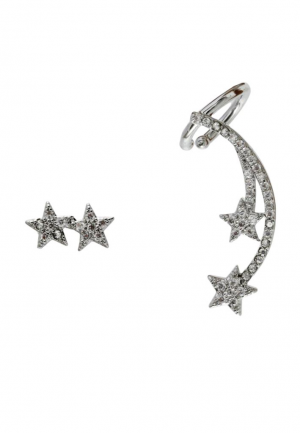 Nalì ORECCHINI EARCUFF IN ARGENTO CON STELLE E PIETREI