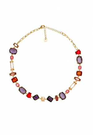 Nalì COLLANA HALO ORO CON PIETRE MULTICOLORE