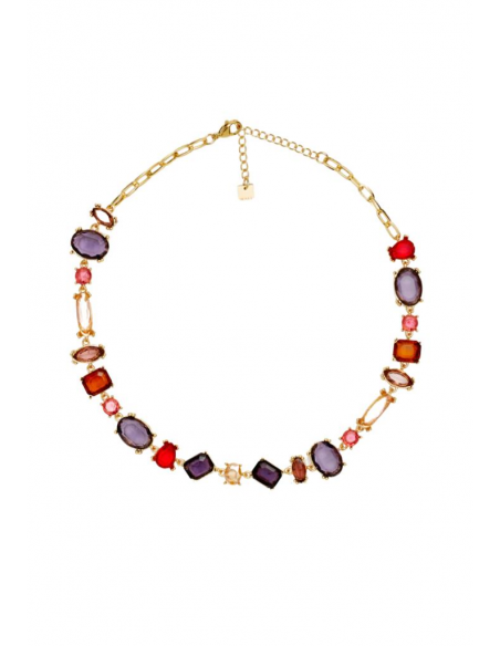 Nalì COLLANA HALO ORO CON PIETRE MULTICOLORE