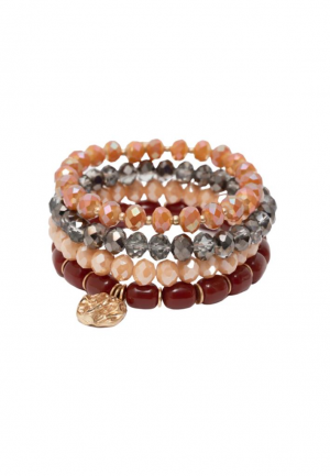 Nalì SET ROSIE 4 BRACCIALI CON PERLINE ARANCIO