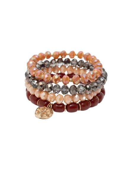 Nalì SET ROSIE 4 BRACCIALI CON PERLINE ARANCIO