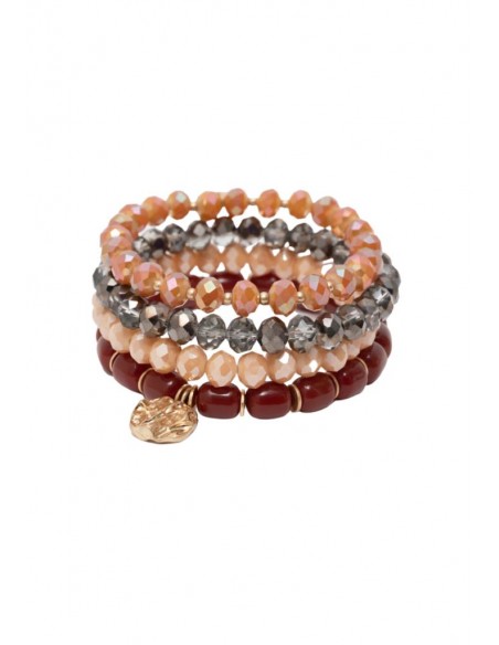 Nalì SET ROSIE 4 BRACCIALI CON PERLINE ARANCIO