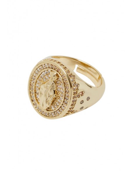 Nalì ANELLO CON EFFIGE CON PIETRE PLAC. ORO 14KT