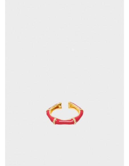 ANELLO SMALTATO CORALLO CON CRISTALLI Nalì EMAN0251