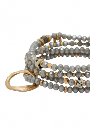Nalì SET REMY 4 BRACCIALI CON PERLINE GRIGIO