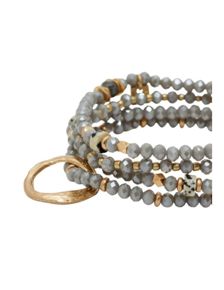 Nalì SET REMY 4 BRACCIALI CON PERLINE GRIGIO