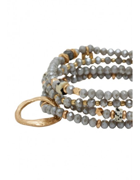 Nalì SET REMY 4 BRACCIALI CON PERLINE GRIGIO