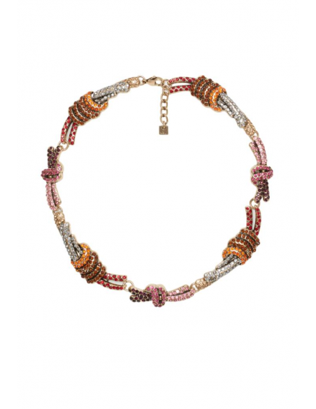 Nalì COLLANA ANTICATA CON NODI COLORATI