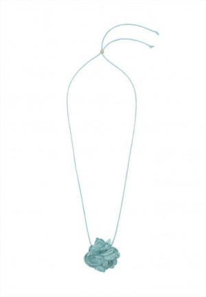COLLANA FIORE IN TESSUTO TURCHESE  NALI' LUCL0165