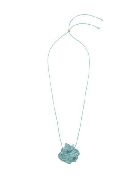 COLLANA FIORE IN TESSUTO TURCHESE NALI' LUCL0165