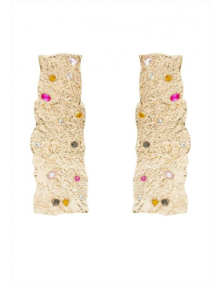 ORECCHINI LUNGHI IN ORO CON PIETRE MULTICOLORE NALI' LUOR0313