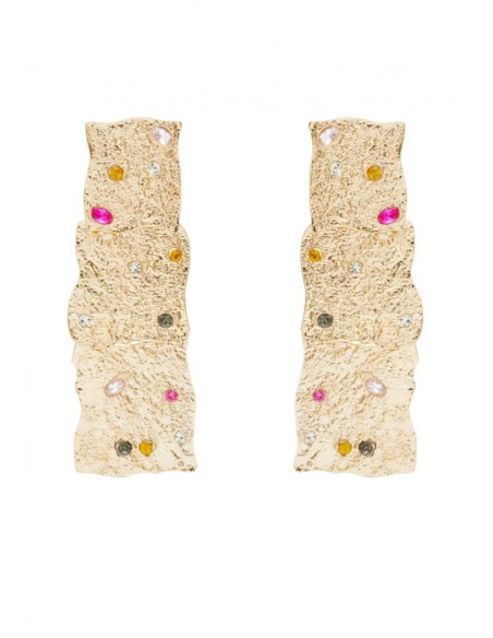 ORECCHINI LUNGHI IN ORO CON PIETRE MULTICOLORE NALI' LUOR0313