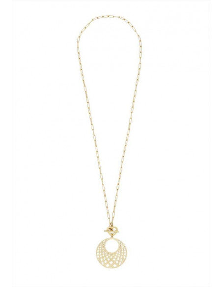 COLLANA TRAFORATA ACC.INOS.PLAC.ORO 14KT NALI' DWCL0061