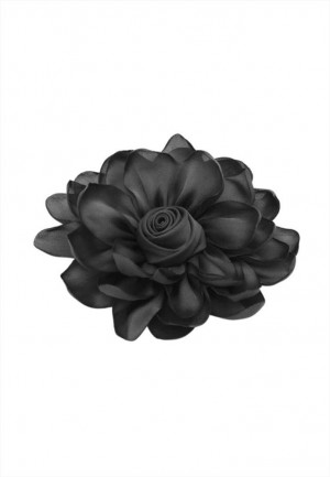 SPILLA FIORE IN TESSUTO NERO NALI' LUSL0008