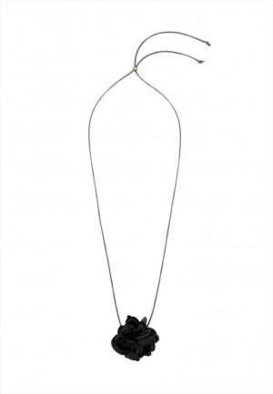 COLLANA FIORE IN TESSUTO NERO NALI' LUCL0163