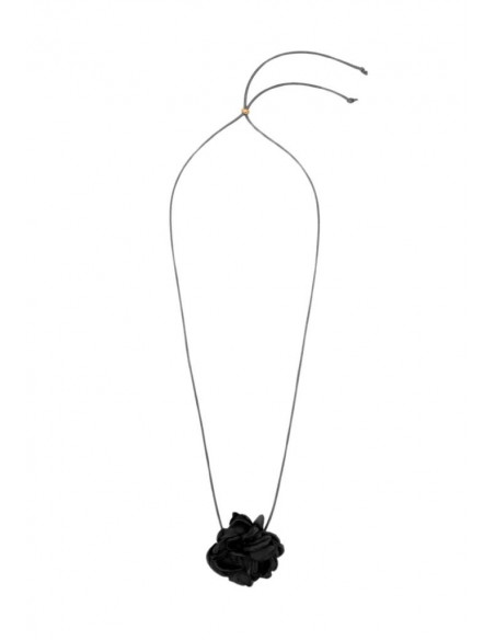 COLLANA FIORE IN TESSUTO NERO NALI' LUCL0163