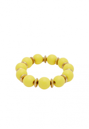 BRACCIALE ITHACA PERLE IN LEGNO GIALLO NALI' ABBR0141