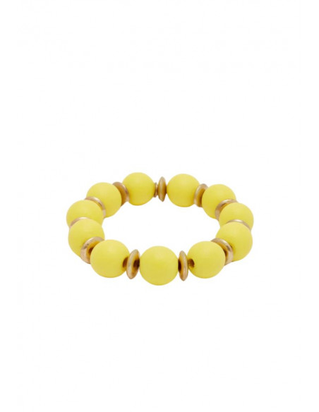 BRACCIALE ITHACA PERLE IN LEGNO GIALLO NALI' ABBR0141