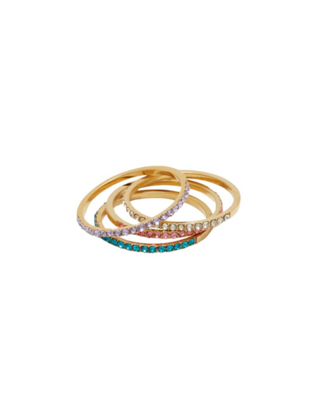 SET ANELLI SOTTILI PIETRE MULTICOLOR NALI' EMAN0340