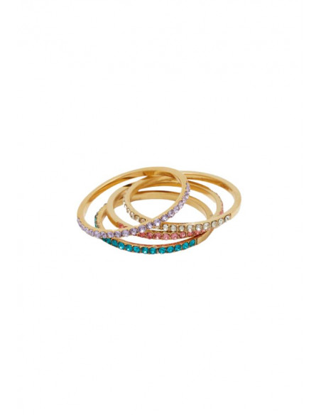 SET ANELLI SOTTILI PIETRE MULTICOLOR NALI' EMAN0340