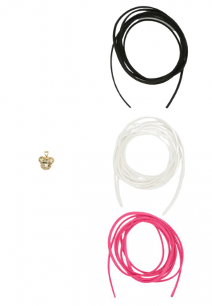 SET COLLANA TRE CORDONCINI MOUSE FUCSIA  NALIì