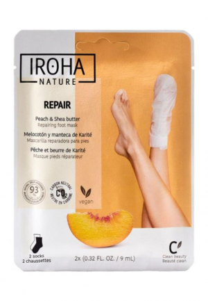IROHA- Maschera Piedi Riparatrice Alla Pesca e al Burro di Karité 2 x 