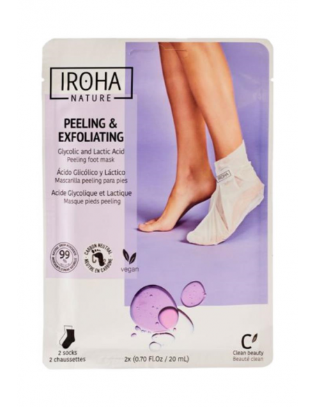 IROHA-Maschera Peeling Piedi All'acido Glicolico e Lattico 2 x 20 ml