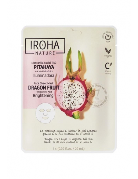IROHA- Maschera viso in tessuto schiarente con Pitahaya 1 unità