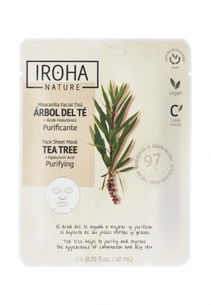 IROHA Maschera viso in tessuto purificante con Tea Tree