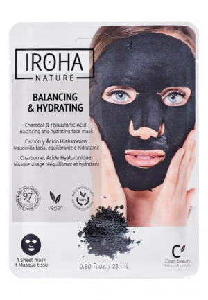 IROHA Maschera Viso Riequilibrante al Carbone e Acido Ialuronico
