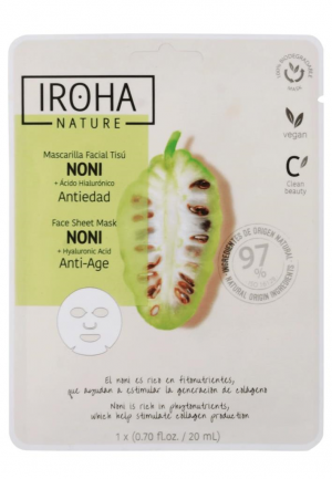 IROHA Maschera viso in tessuto contro le rughe Noni